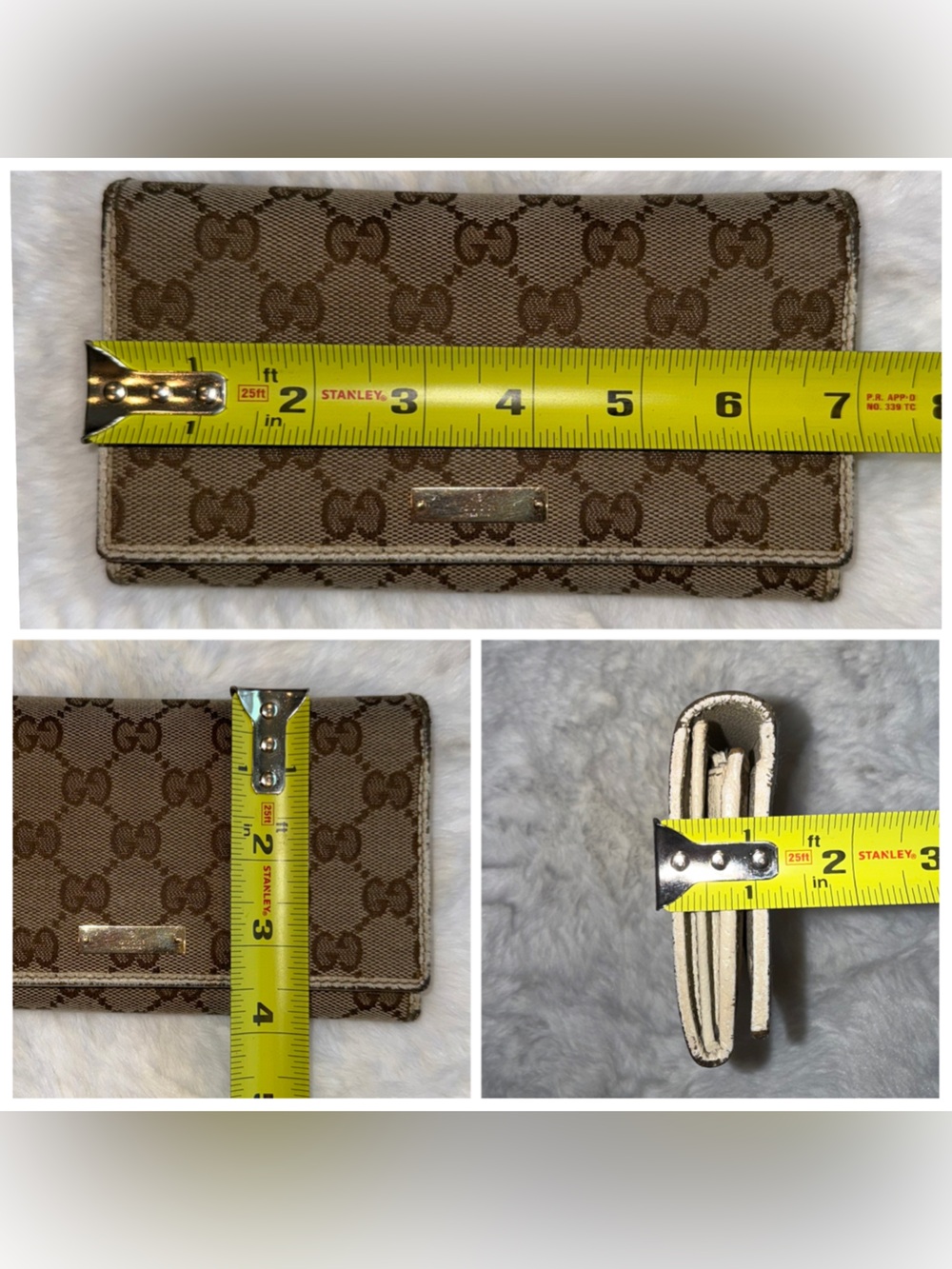 Gucci Brown GG Supreme Flap Wallet with Metal Plaque - Picture 13 of 14